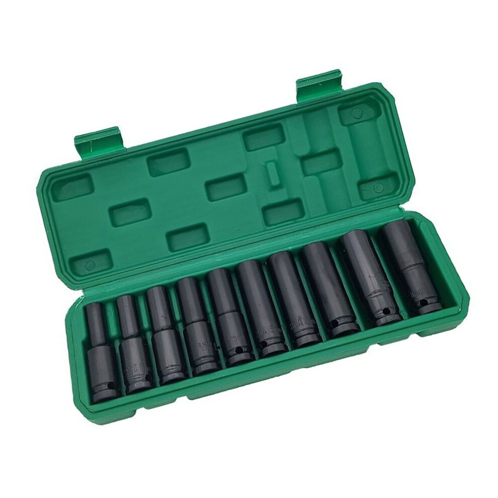 10 Pieces 1/2 Inch Hex Impact Socket Set 10Mm-24Mm Chrome Vanadium 4631339125421