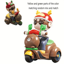 (360° rotating light and music) Fun & Stylish 360 Rotating Lights & Music Walking Trike Toy Car | ABS Material, Random Color | Battery Not Included, Gift for Halloween