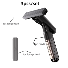 (Black, 3pcs/set) 3pcs/set Mini Super Absorbent Handheld Sponge Mop - Portable, Hand-Free, Desktop, Glass Wiper, Multipurpose Cleaning Tool