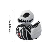 (A) Official Jack Skellington Duck Statue - 1pc Nightmare Before Christmas Collectible with Black Suit Stripes, PVC Halloween & Christmas Decor