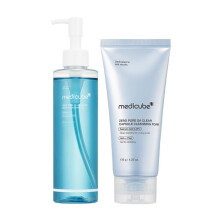 Double Cleansing Duo for Deep Pore CleansingㅣZero Pore Blackhead Deep Cleansing Oil & Zero Pore Blue Capsule Facial Cleanser for Korean Glass Skin