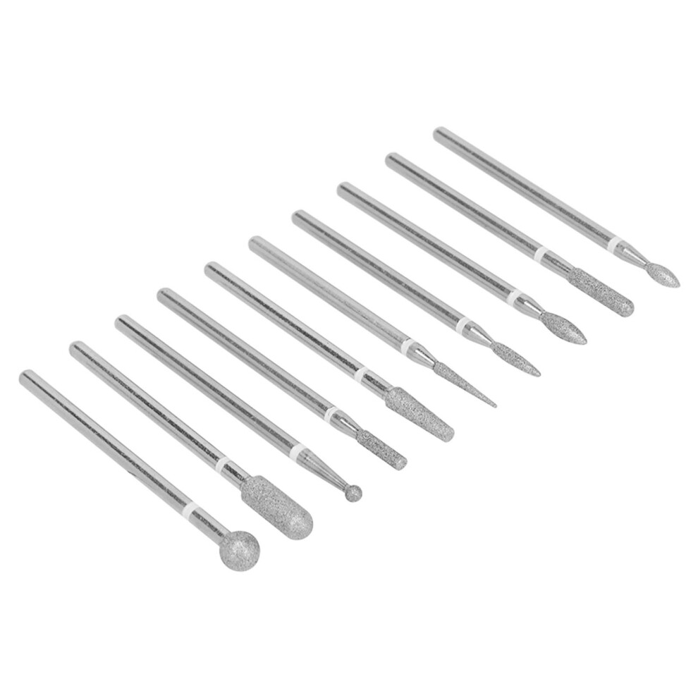 Professional 10pcs Emery Nail Drill Bits Set for Nail Art and Cuticle Care