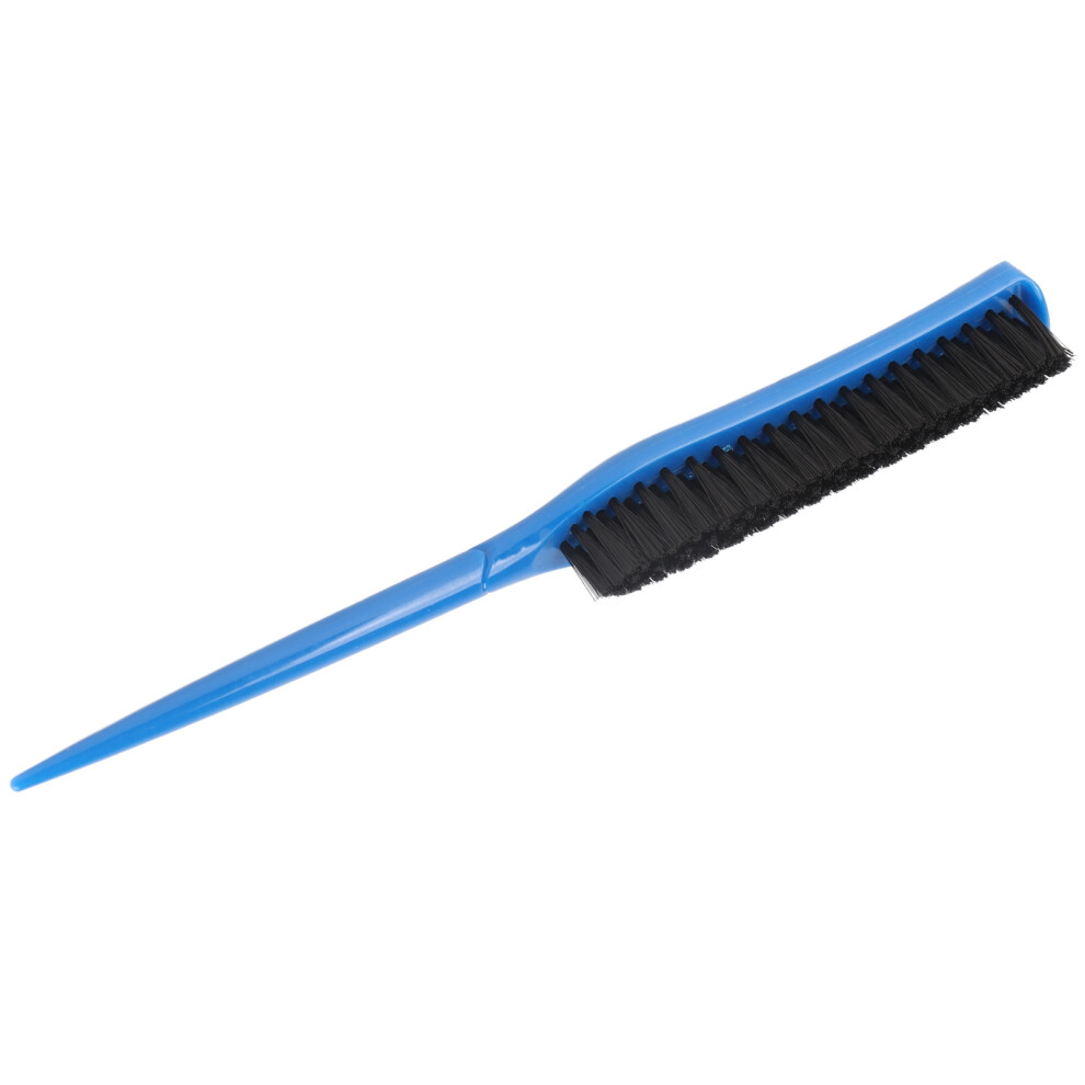Blue Ergonomic 3 Row Nylon Teasing Brush For Salon Hair Volume