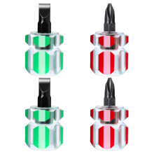 Pack of 4 Short Screwdrivers, Mini Flat Phillips and Slotted, 0.6 cm for DIY Assembly and Sewing Machine Maintenance