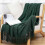 (130*240cm, Dark green) Soft Knit Blanket, Sofa Blanket 1