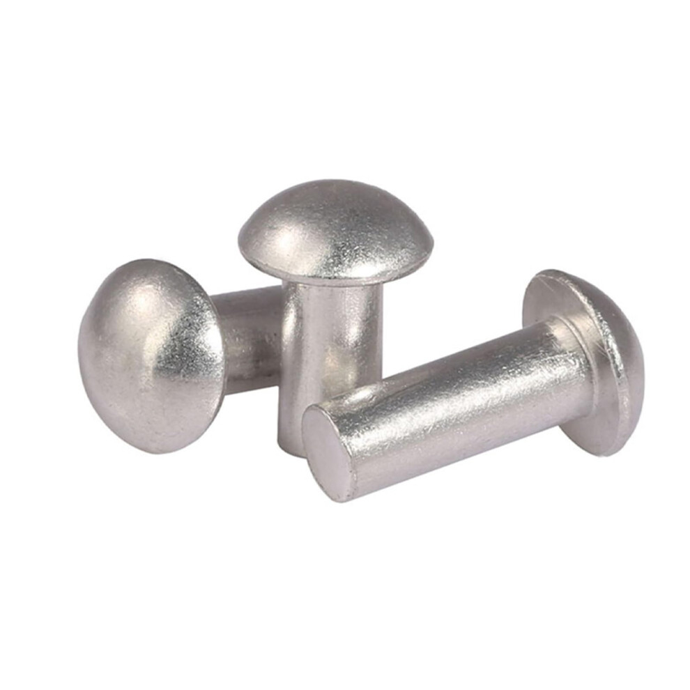 M3 M4 M5 M6 Aluminum Solid Round Head Rivets 10-50Pcs Half Round Hammer Type Full Rivet 10Mm Silver 6482260563527