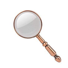 Bronze Loupe, Handheld Magnifying Glass with Metal Handle, Ideal for Reading Maps and Newspapers