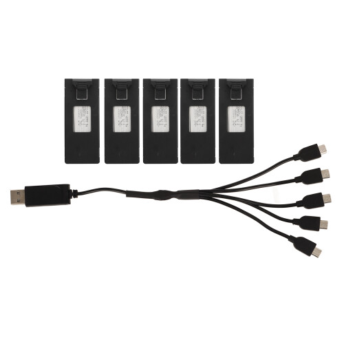 5Pcs 3.7V 1800mAh Drone Battery with Charger for E88 E525 Models 1