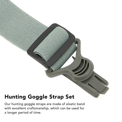 2Pcs Stretchable Elastic Hunting Goggle Straps for Fast Rail, Green 2