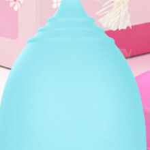 Women's Silicone Collapsible Menstrual Cup & Disc Set, 25ml, Blue, L