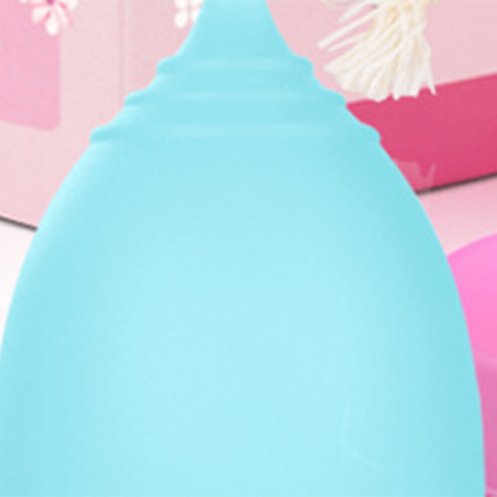 Blue Women's Silicone Collapsible Menstrual Cup & Disc Set, 25Ml, L