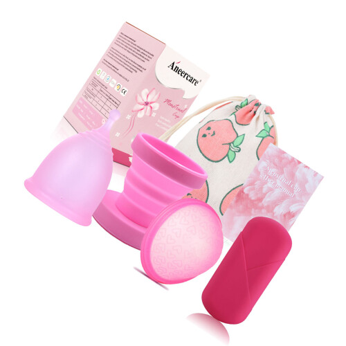 Silikonbecher & Scheibe pink L 25 ml 46  65 mm Set 2