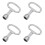 Triangular Key Set of 4, 13mm High-Quality 3-Sided Keys for Wheelie Bins, Control Cabinets, and Elevators 1