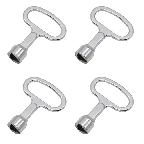 Triangular Key Set of 4, 13mm High-Quality 3-Sided Keys for Wheelie Bins, Control Cabinets, and Elevators