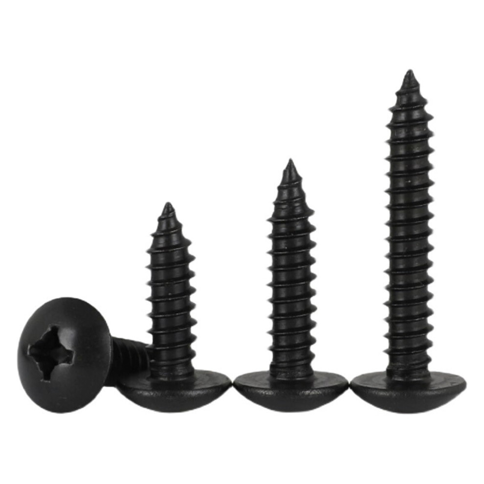 M2.2 M2.9 M3.5 M4.2 M4.8 304 Stainless Steel Black Phillips Flat Head Self-Tapping Mushroom Head Wood Screws 20Pcs M3.9x25mm 6482260564562