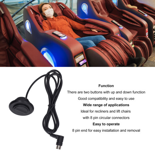2 Button Lift Chair Handset Remote Controller with 8 Pin Connector 2