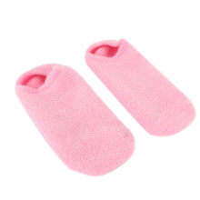 2er-Pack pinkfarbene Vitamin-E-Gelsocken – Peeling