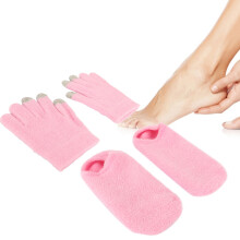 Rosa Gel-Handschuhe & Socken Spa-Set für trockene Hände & Füße
