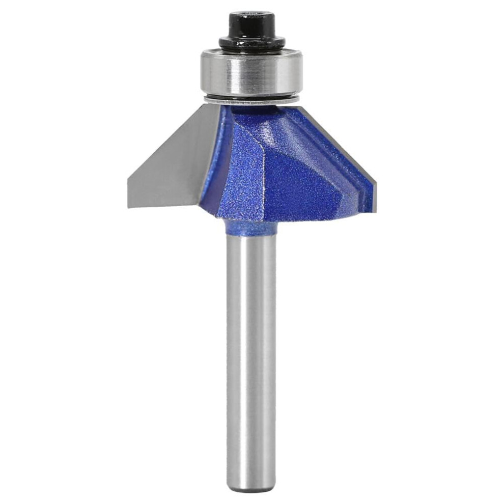 6Mm 1/4In Shank 45 Degree Chamfer Router Bit For Woodworking, Edge Beveling, 6X24 Size, Compatible With Wood Bits 6947110013398