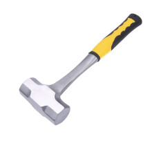 Sledgehammer High-Performance 3 lb Forged Steel with Rubber Handle and Mirror Polished Head, High Carbon Steel Construction