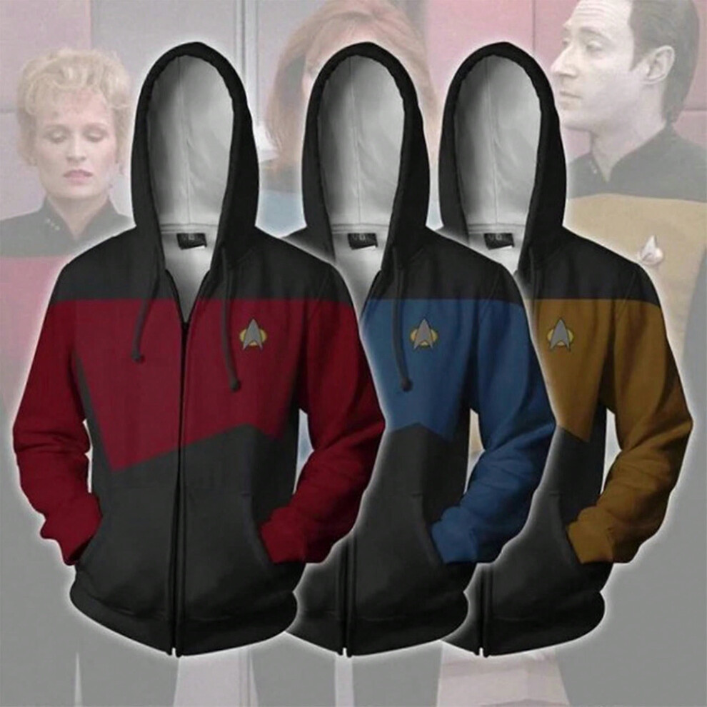 (XL, Yellow and black zipper) Star Trek Cosplay Jacket Voyager Hoodie 3d Print Women Men Hoodie-image-OPC-PJHWN2F-NEW