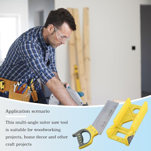 Hand Mitre Saw with Box, Adjustable 45 Degree Angle Cutting Tool, Comfortable Handle, Multi-Angle Wood Cutter 1
