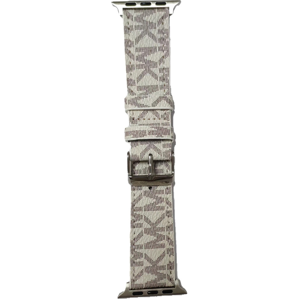 (#7Mk Off-, 42/44/45/46/49Mm) Compatible With The Apple Watch 10Th Generation Leather Wristband White 930870415966