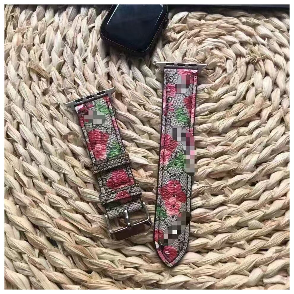 (A, Universal For Small 38/40/41Mm) Suitable For Apple 49 Watch Strap 42 Printed Edge Leather Wristwatch Strap 38Iwatch40 Leather Bowl Strap 44 Black 930870415263