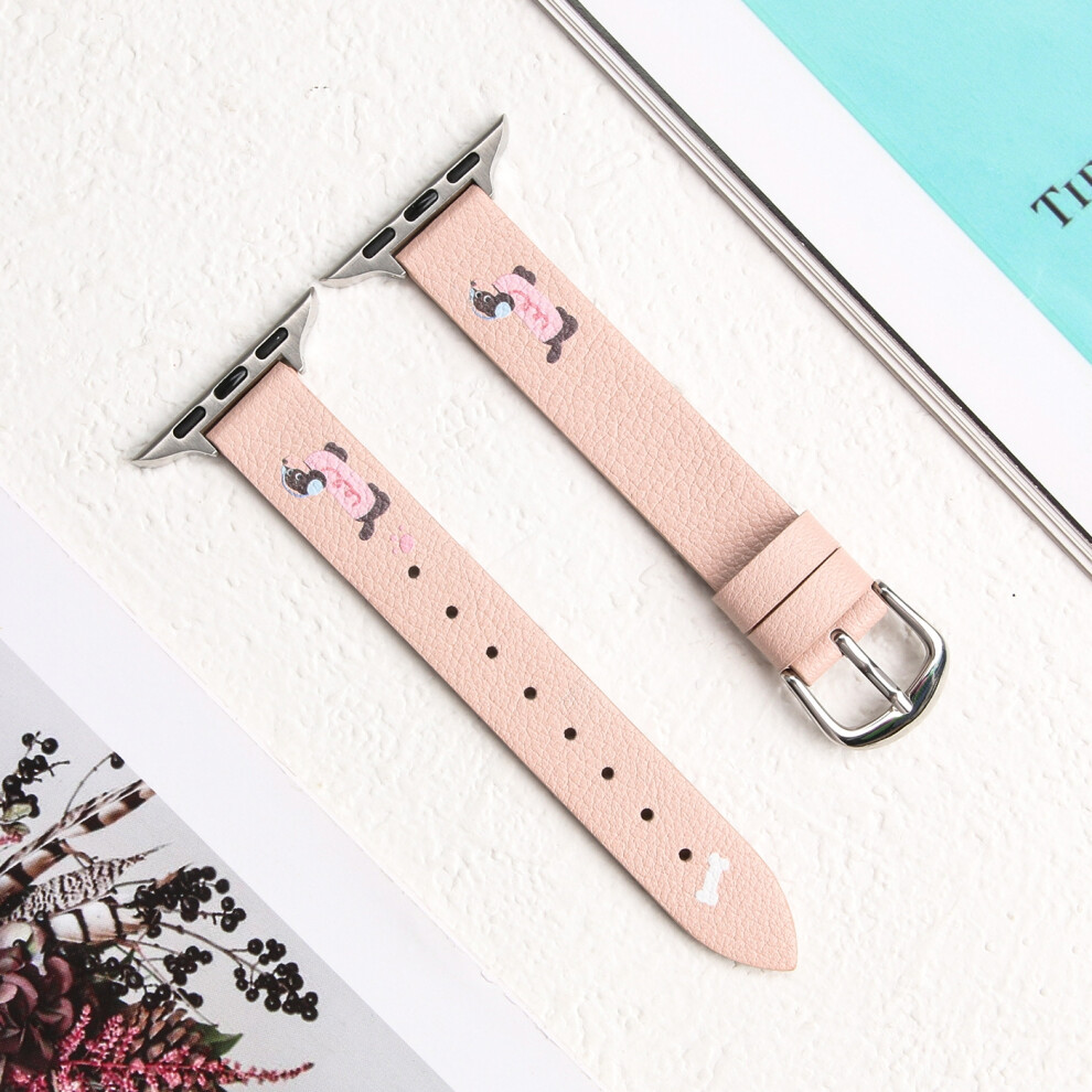 (, Huawei Gt4/Gt5 (41Mm Dial) -18Mm) The Dachshund Leather Watch Strap Is Suitable For Apple Iwatch10, Xiaomi And Huawei Fit4 Watch Straps Pink 930870414839