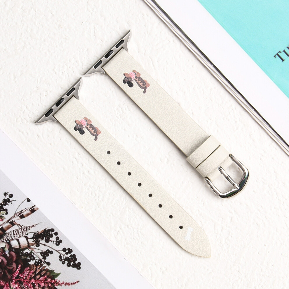(Off-, The Universal Band For Xiaomi Band 8Pro And 9Pro) The Dachshund Leather Watch Strap Is Suitable For Apple Iwatch10, Xiaomi And Huawei Fit4 White 930870414952