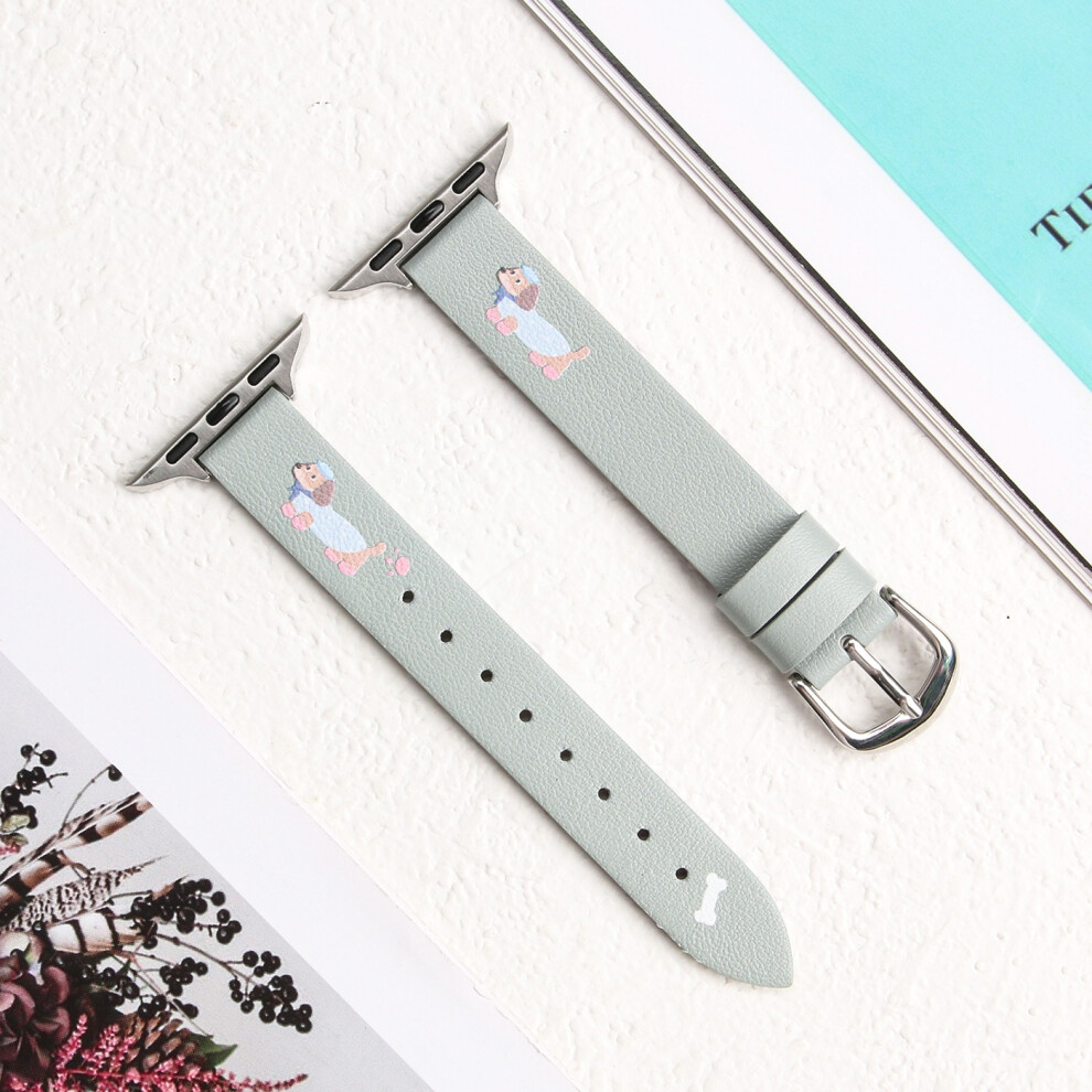 (Haze Huawei Fit4/ Fit4 Pro /Fit3 Compatible) The Dachshund Leather Watch Strap Is Suitable For Apple Iwatch10, Xiaomi And Huawei Fit4 Watch Str Blue 930870414969