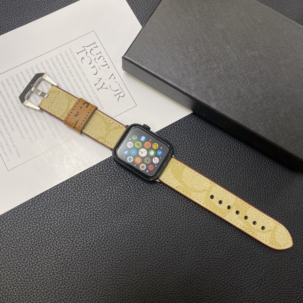 (Beige 38/40/41Mm) Suitable For Apple Iwatch S 8/9/7 With Leather Large Clasp 38/40/41/42/44/45/49Mm Cream 930870414761