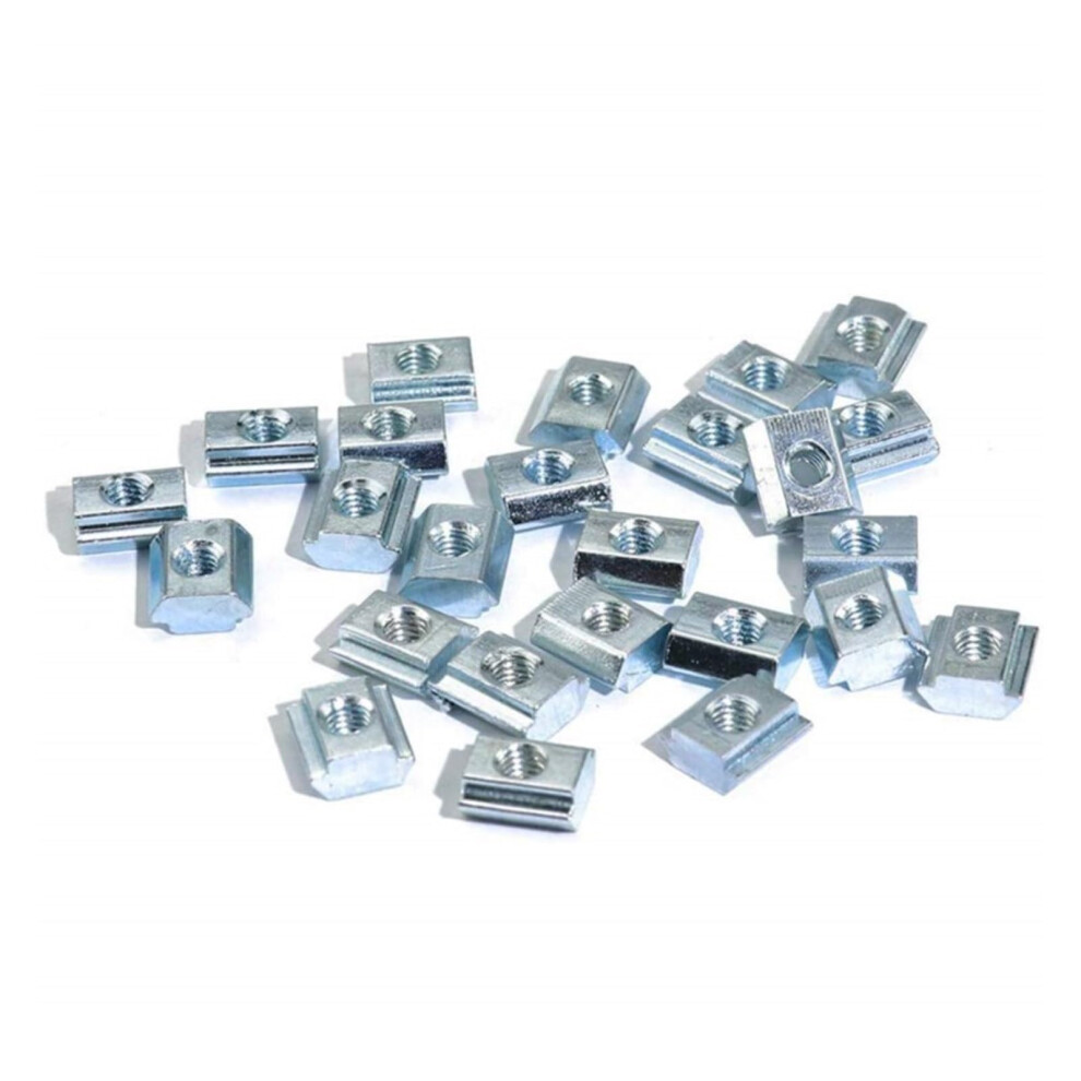 100Pcs M3 M4 M5 T-Slide Nut Fastener Set, Galvanized T-Slot Nuts For Aluminium Extrusion Profiles, Metallic M6 Size 6947110014784