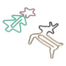 100PCS Metallic Christmas Tree & Deer Shaped Paper Clips - Rustproof, Small Office & School Use