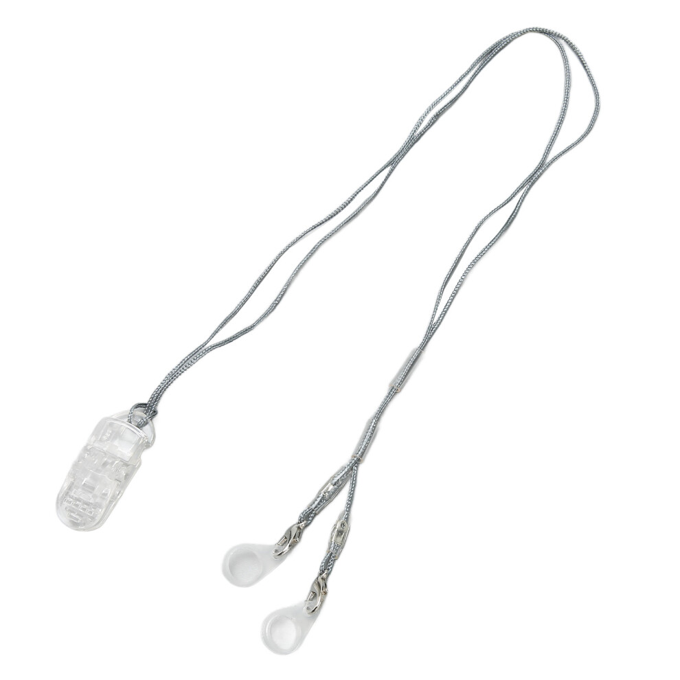 Sound Aid Clip Holder Lanyard Nylon Security Rope for Hearing Aids, Transparent