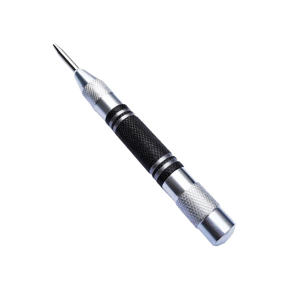 Automatic Centre Pin Mark Punch Tool - Spring Loaded Woodworking Indentation Tool, Portable Non-Slip Design, Silver Color 6947110015354