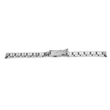 Men & Women Silver 18mm Stainless Steel Watch Strap with Double Button Clasp