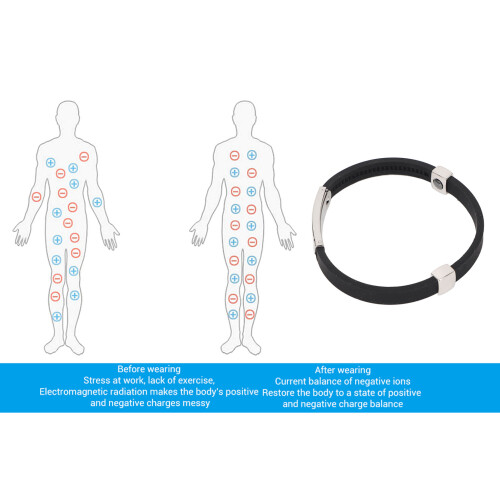 Bracciale antistatico in silicone per jogging e sport, nero 2