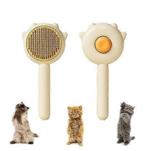 Pet Hair Cleaner Brush, Pet Grooming Cat and Dog Brush, Magic Pet Comb, Self Cleaning Cat Brush, Cat Grooming Brush, Cat (Yellow)9.4*14.5CM