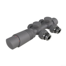 Efficient Heating Radiator Valve Type H, Grey, Compatible with Standard Double Pipe Connections, Durable Design