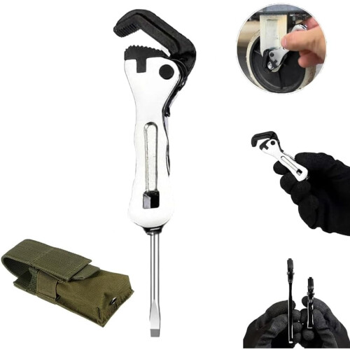 Mini Wrench with Automatic Adjustment, Portable Stubby Pipe Wrench for Tight Spaces, Compact Size 1