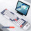 Wireless Keyboard Mouse Combo 2.4G Bluetooth 104 Keys Ergonomic White Blue 9