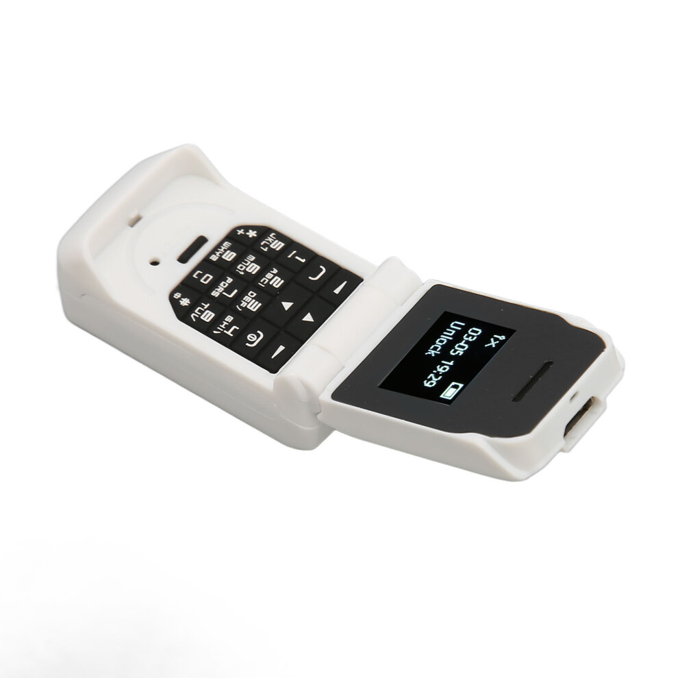 Small Flip Phone 0.66 Inch Oled 32Mb 64Mb 300Mah Battery For Seniors White 9331339185597