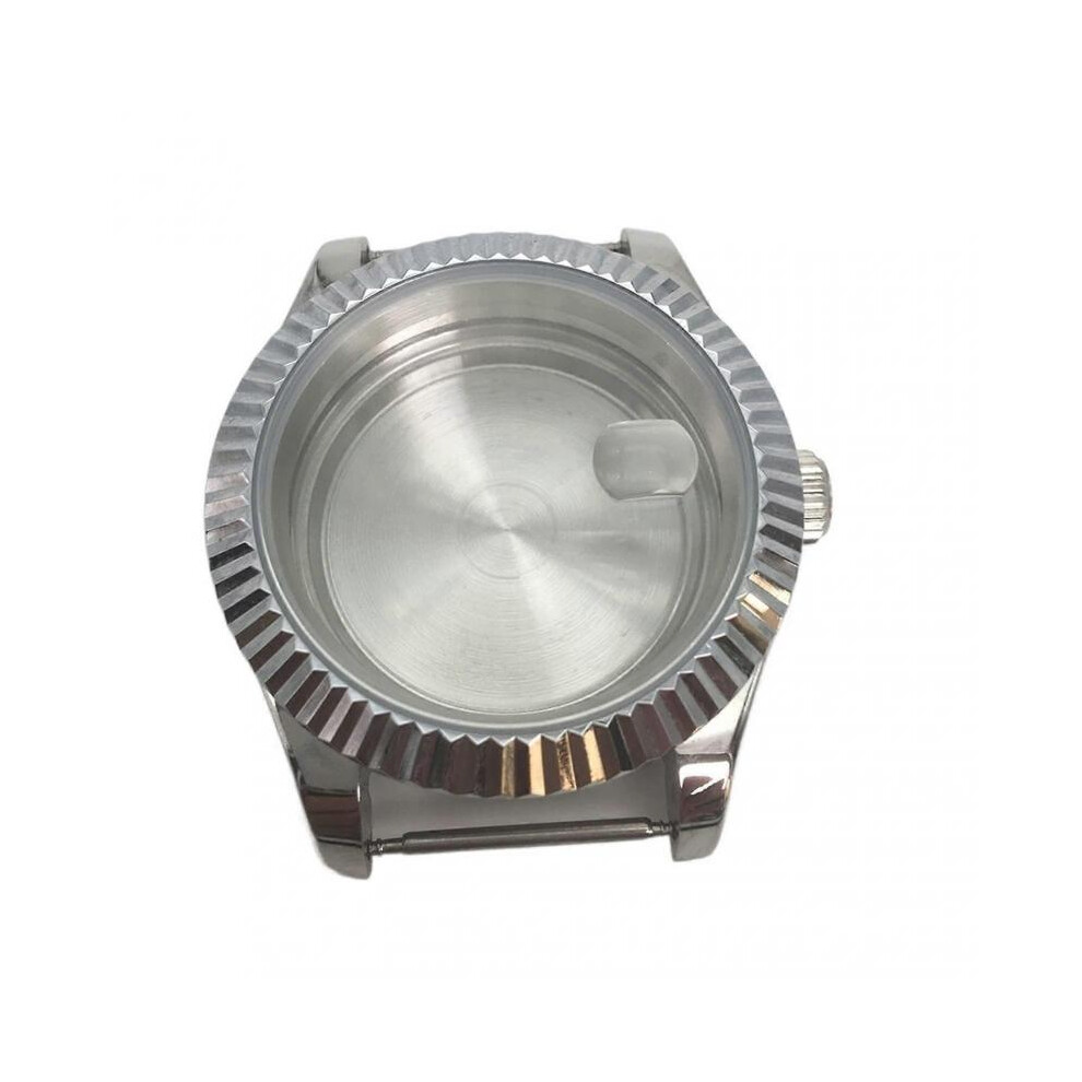 40 Mm Watch Movement Sapphire Glass Date Window Silver Men's Watch Accessories Watch Case, Agate-image