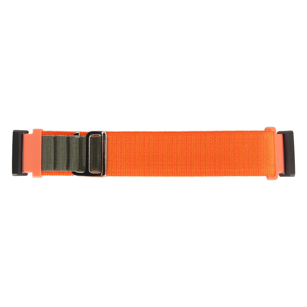 Stretch Woven Nylon Smartwatch Band Strap Orange/Green 9121376375217