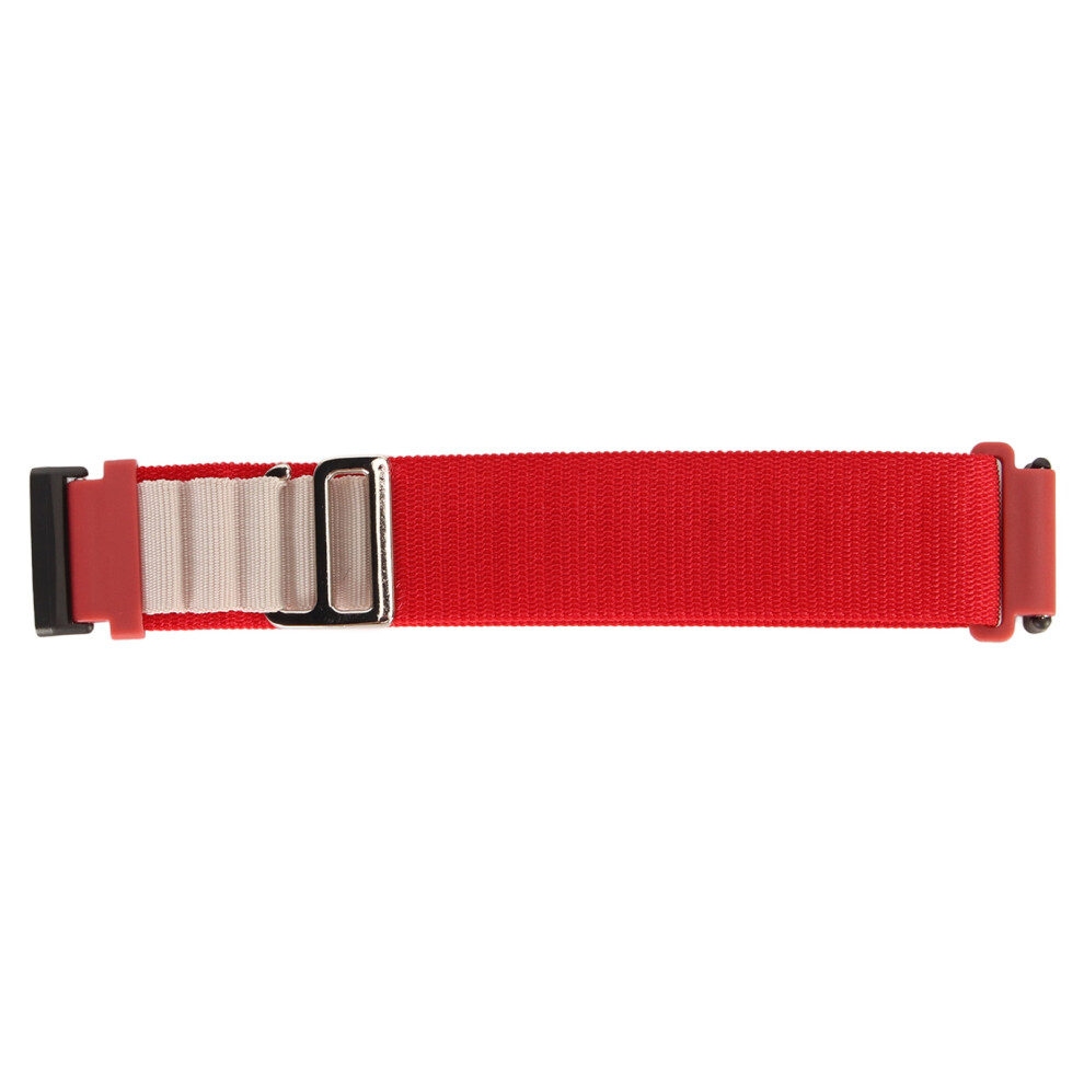 Stretch Woven Nylon Smartwatch Band Strap Red/White 9121376375262