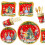 (Blue fork 10pcs) Christmas theme party supplies nutcracker tableware decoration party atmosphere layout props banner tablecloth 4