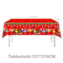 (Christmas tablecloth 1pcs (108*180)) Christmas theme party supplies nutcracker tableware decoration party atmosphere layout props banner tablecloth