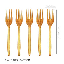 (Blue fork 10pcs) Christmas theme party supplies nutcracker tableware decoration party atmosphere layout props banner tablecloth