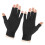 Half Finger Compression Arthritis Gloves Black Grey 16cm Circumference 21cm Length 5